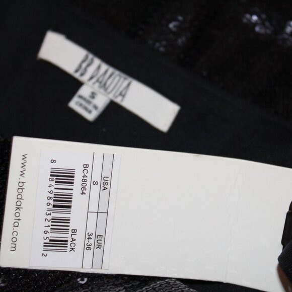 DRESS BB Dakota by Steve Madden Little Black Sequin Cocktail Size Small NWT's - Picture 15 of 15